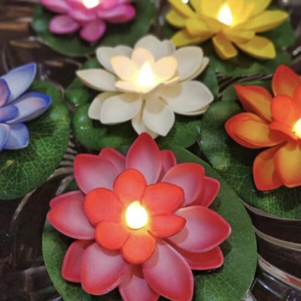 Flower Floating LED Candles Home Decor for Celebrations - Image 3