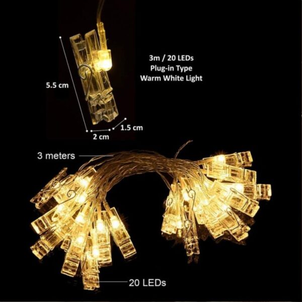 Photo Clip LED String Lights – Display Memories with a Glow - Image 4