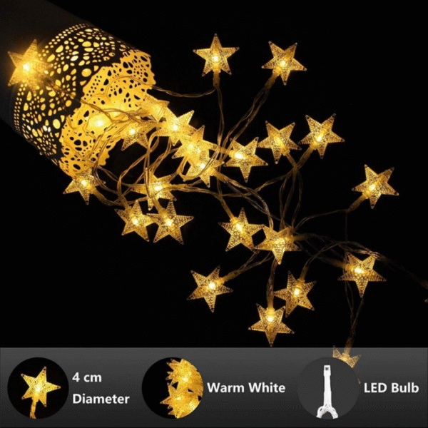 Star LED String Lights – Twinkling Glow for Festive Décor - Image 4
