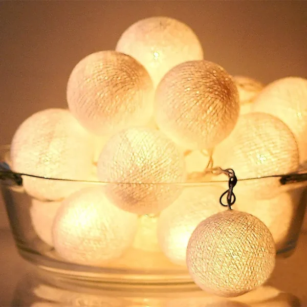 Cotton Ball LED String Lights – Cozy & Aesthetic Glow - Image 3